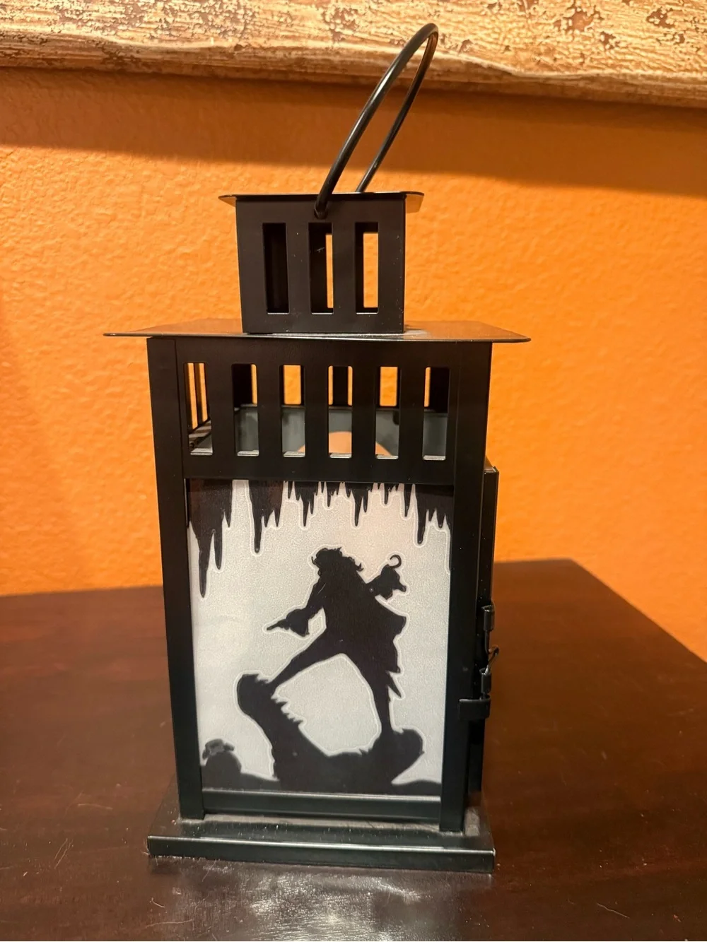 Peter Pan themed 4 sided Black Metal Decorative Lantern